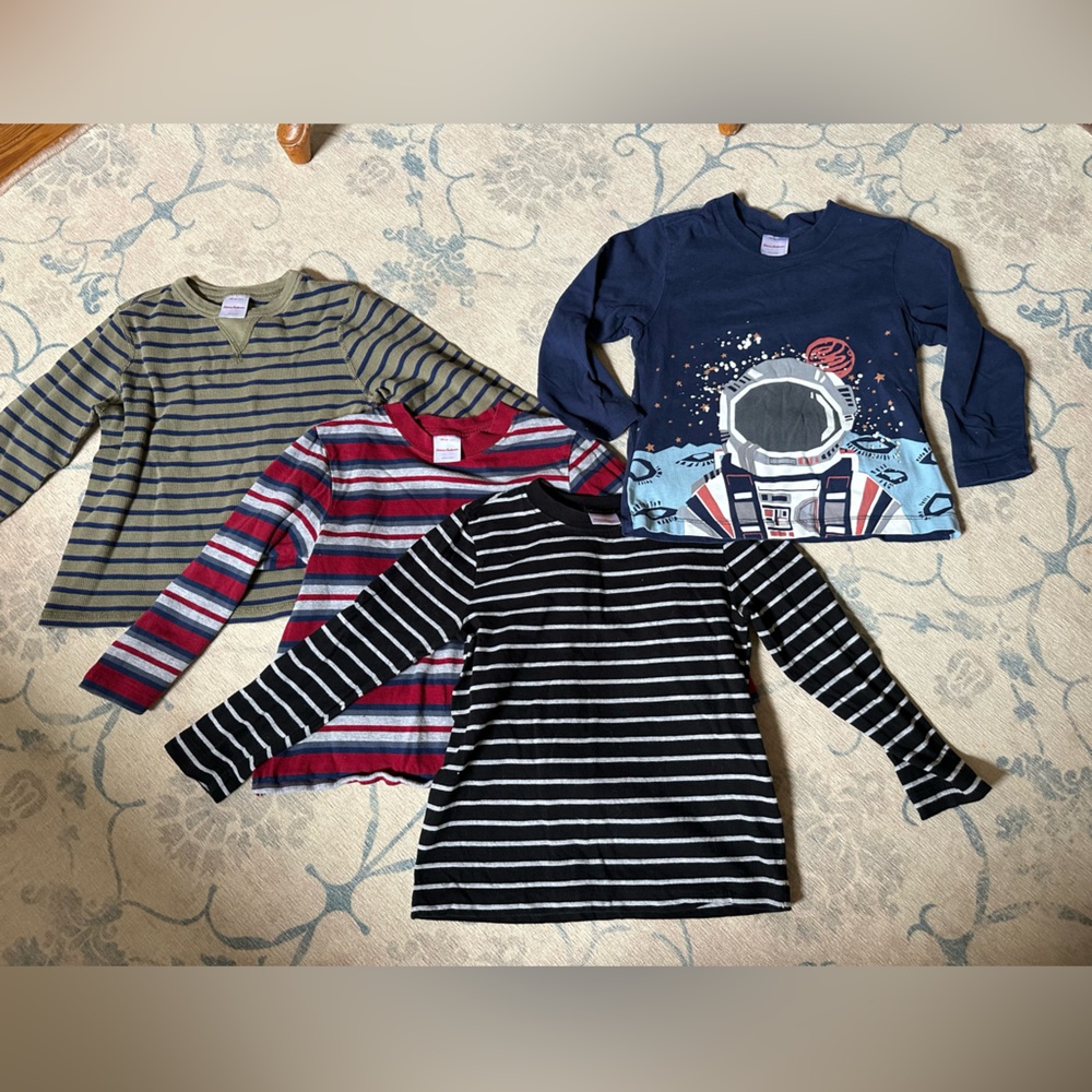 Lot of 4 Hanna Anderson’s Long Sleeve Tees 110 cm US 4 EUC Boys